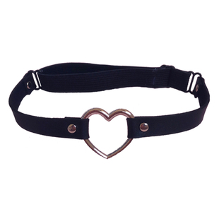 青空酱 手作可爱简约爱心腿环 黑白色桃心大腿颈环项圈