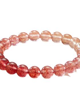 一生一石天然草莓晶渐变水晶甜美