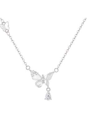 月售500条999足银贝间蝶语锁骨链