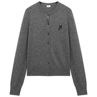 【季末折扣】欧时力兔绒羊毛针织外套开衫毛衣软糯保暖2025秋冬新