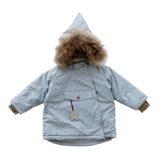 ins北欧女童防风防水加厚棉服精灵尖连帽加绒羽绒服户外宝宝外套