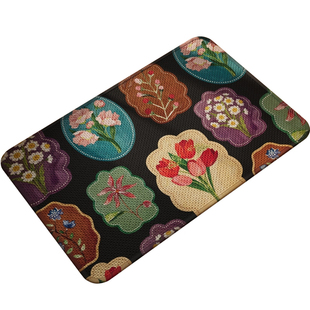 卫生间地垫浴室防滑垫子仿编织亚麻耐脏厕所门口吸水速干擦脚地毯