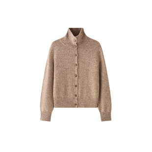 TEASEL「日内瓦湖」100%羊毛粗纺花纱POLO/立领纽扣开衫针织外套