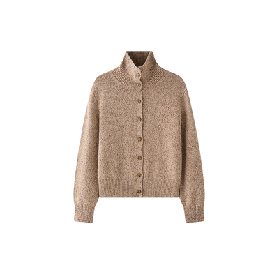 100%羊毛粗纺花纱开衫针织外套