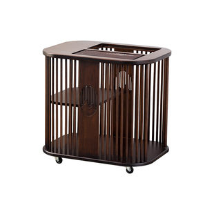 中式移动茶车家用客厅带轮小茶桌边柜功夫茶盘自动烧水壶一体茶几