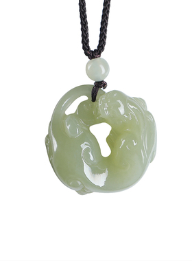 天然和田玉貔貅吊坠男女情侣款