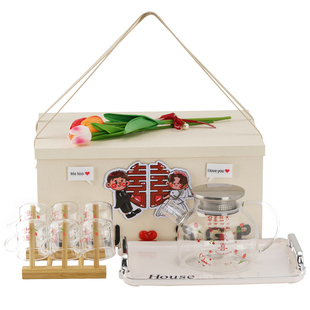 仲夏知己结婚礼物送新人闺蜜新婚敬茶杯花茶壶套装订婚茶具实用