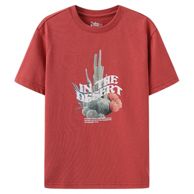 nbakids童装夏季男女童短袖印花T恤儿童上衣舒适潮流K242TS317P