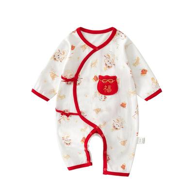 温巢新生婴儿衣服夏季纯棉连体衣