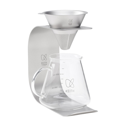 铠斯纯钛手冲咖啡套装漏斗过滤网
