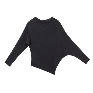 Jane express/简表达不规则斜裁女士针织圆领内搭毛衫CMS63004