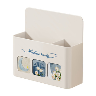 磁吸笔筒大容量磁性收纳盒放粉笔白板笔黑板擦多功能盒子双格分类强磁力粉笔盒可吸附冰箱金属白板磁铁置物架