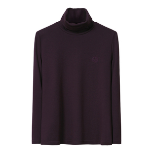 秋冬男士莫代尔高领长袖T恤男白色保暖堆堆领打底衫2025新款男装