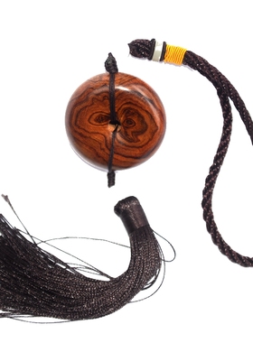 海南黄花梨平安扣鬼脸随形吊坠