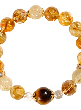 Name.s天然黄塔晶黄水晶手链女