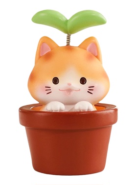 可爱花与猫的小时光盲盒创意摆件