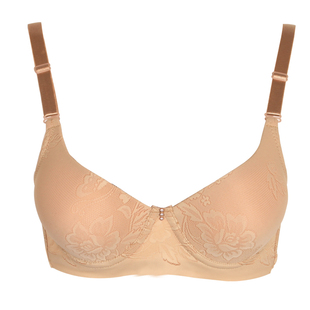 华宝莉文胸中厚B杯有钢圈三排扣加宽侧翼文胸拢聚上托深V调整型