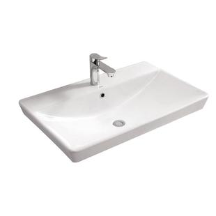 arrow箭牌卫浴半嵌入式方形台上盆陶瓷台中盆卫生间面盆洗手盆