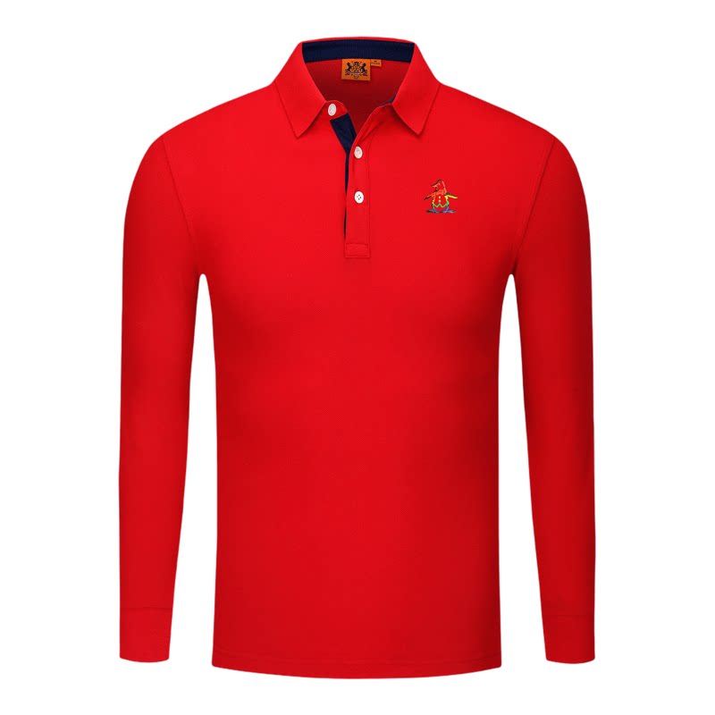香港代购 MUNSINGWEAR/万星威高尔夫长袖polo衫男T恤纯棉休闲透气