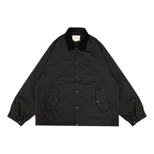 WEDENBORG日系复古灯芯绒翻领防泼水cleanfit教练夹克外套男秋季