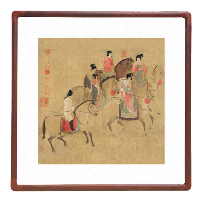 客厅玄关斗方人物挂画名人字画