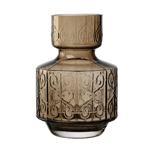 网红浮雕玻璃花瓶复古现代创意桌面摆件水培水养鲜花透明大号花瓶