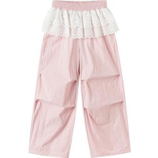 【balaOne】巴拉巴拉童装儿童裤子女童2026春装新款工装裤假两件