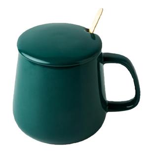 大肚马克杯带盖勺礼物套装咖啡办公家用男女同款陶瓷喝水杯子定制