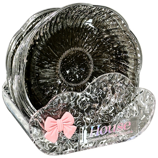 轻奢吐骨碟餐桌垃圾盘简约家用透明桌面吐骨头碟残渣盘水果盘子