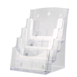 亚克力多层资料盒A4桌面透明资料架展示架彩页宣传A5单页架4层挂墙A6杂志书刊陈列办公桌上桌面置物收纳盒