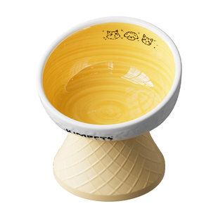 防黑下巴 高脚陶瓷猫碗猫食盆加高护颈大口径猫水碗猫咪饭碗狗碗