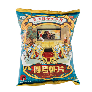 【新品】茶颜悦色黄油蒜香味虾片酥脆鲜香解馋休闲零食23g/袋*6