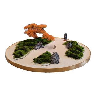 餐桌中间摆花圆桌摆件转盘花饭店装饰品高端饭店餐厅微缩景观摆台