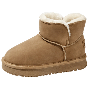 百丽童鞋冬季儿童雪地靴2024年新款加绒加厚短靴男女童软底宝宝靴