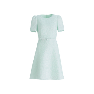 OBEG欧碧倩肌理感提花泡泡袖连衣裙女夏法式千金感裙子50502546