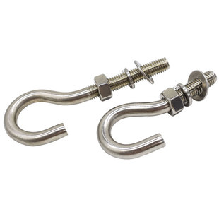 不锈钢问号钩 螺栓吊环 带钩螺丝吊钩螺丝花篮 灯钩M10M12M16M18