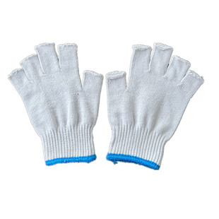 半指手套男女通用半截手套五指二指采摘作业棉线劳保触屏包装手工