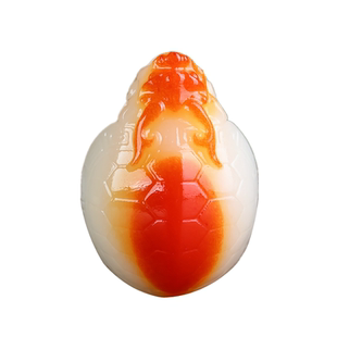 和田玉龙龟手把件籽料原石雕刻长寿龙头龟玉石把玩件天然玉石