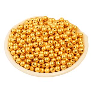 沙金圆珠手链配件金色珠子散珠手串配珠隔珠手工编织串珠配饰金珠