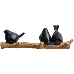 简约北欧立体小鸟挂钩创意玄关进门门后房间墙上装饰挂衣钩钥匙架