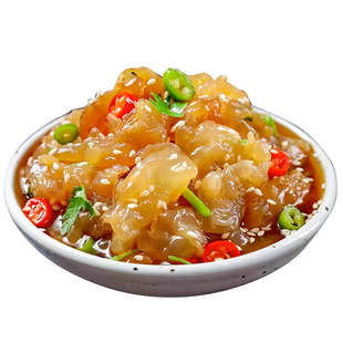 即食海蜇头凉拌菜海蜇头海鲜下饭菜即食开袋美食海蜇头500g下饭鲜