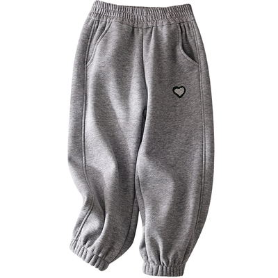 女童加绒裤子加厚运动裤宽松卫裤