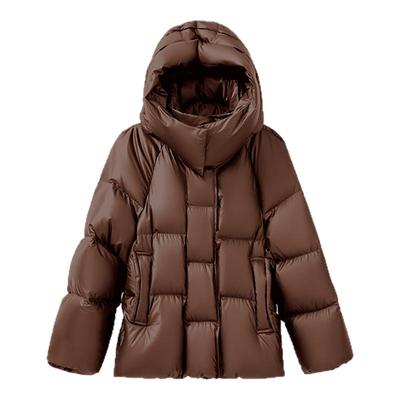 【于明加同款】HPLY荷比俪冬季新款女鹅绒翻领连帽宽松羽绒服