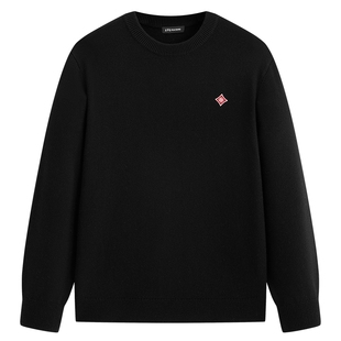 太平鸟男装 休闲毛衫2025冬季新款羊毛混纺撞色刺绣男士时尚毛衣