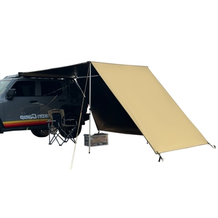 简森户外车边帐篷侧帐前布/侧面遮阳帘防晒防风pu黑胶涂层全黑化