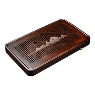 九竹茶盘排水方形山恋大嵌入式茶盘简约干泡储水茶台功夫茶具