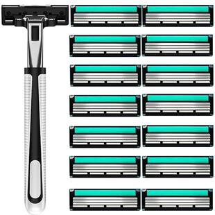 进口三层剃须刀手动刮胡刀片老式剃胡刀男刮脸刀刮胡刀片通用双层