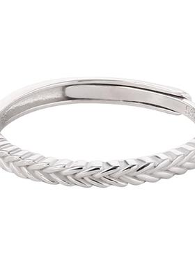 s999纯银麦穗戒指女小众设计感高