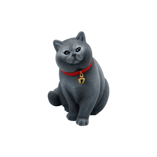 JXK植绒英短猫咪模型仿真蓝猫金银渐层周边手办摆件玩偶玩具