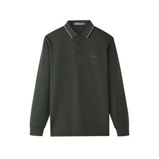 HLA/海澜之家轻商务经典系列长袖POLO26春夏新高周波印花上衣男